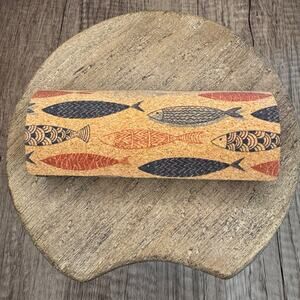 Cork Sunglasses Case Fish Hard Shell Brown Sunglasses Holder NEW FAST SHIP